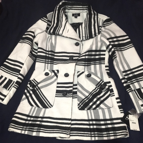 Jackets & Blazers - Black and White Plaid Coat